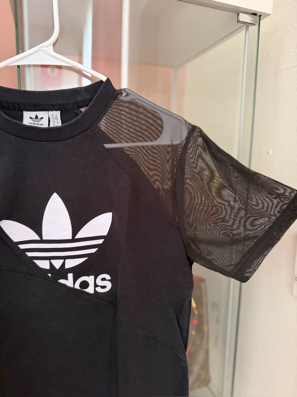 adidas Black Tee with White Trefoil and Stripes - Picture 2 of 3